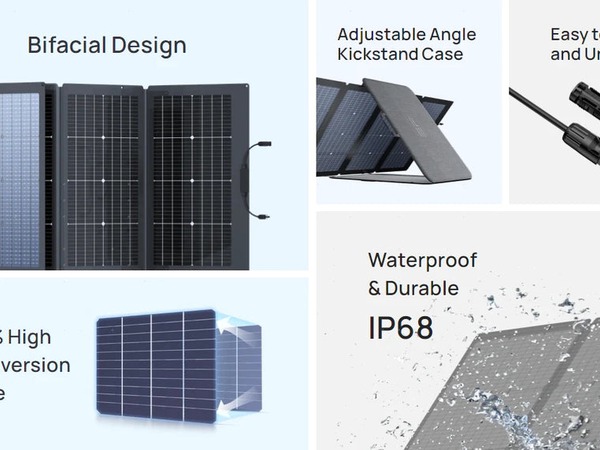 220W Bifacial Portable Solar Panel